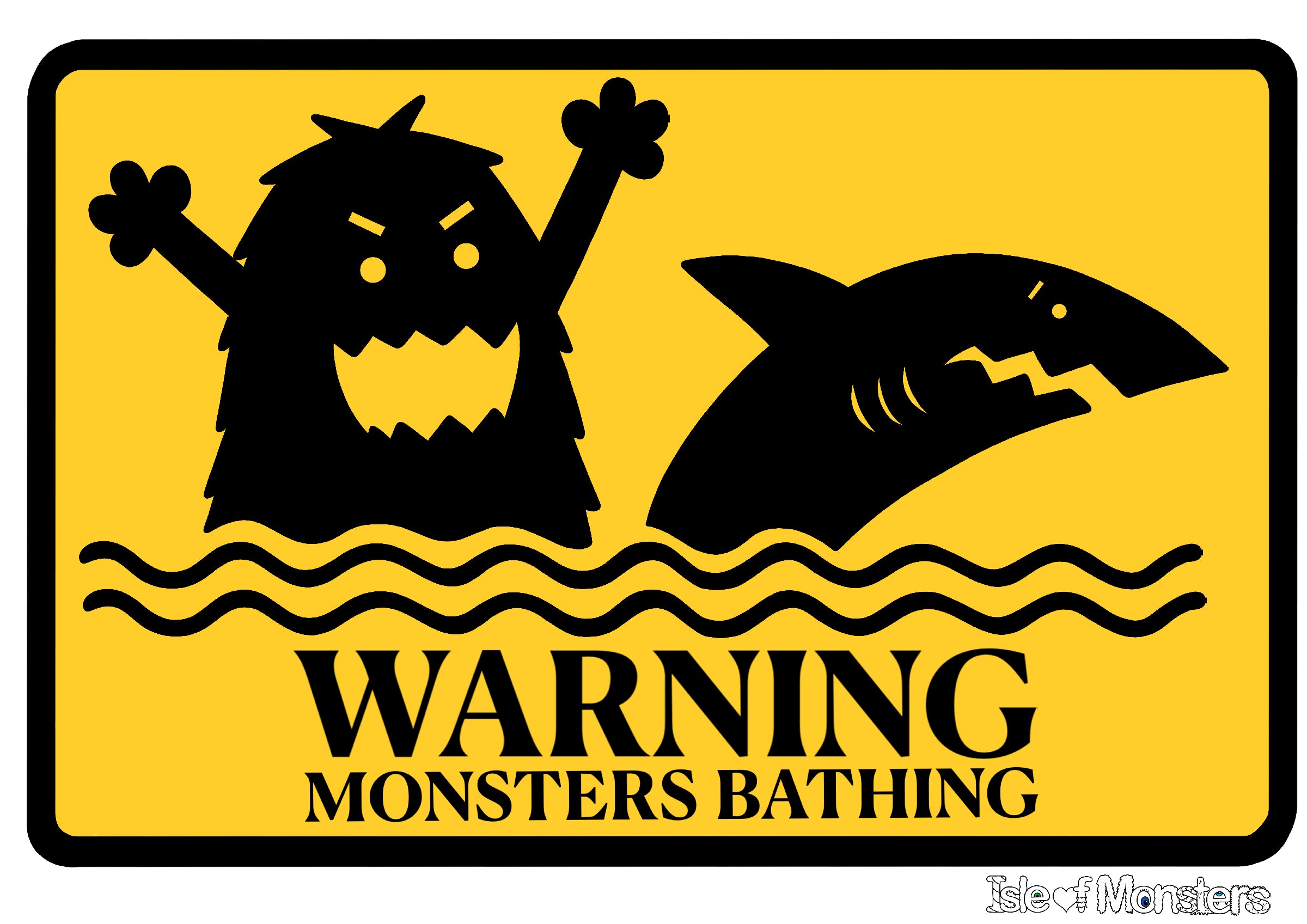 Isle of Monsters Monsters Bathing Fun Monster Graphic Tote Bag – 100% Cotton, 10L